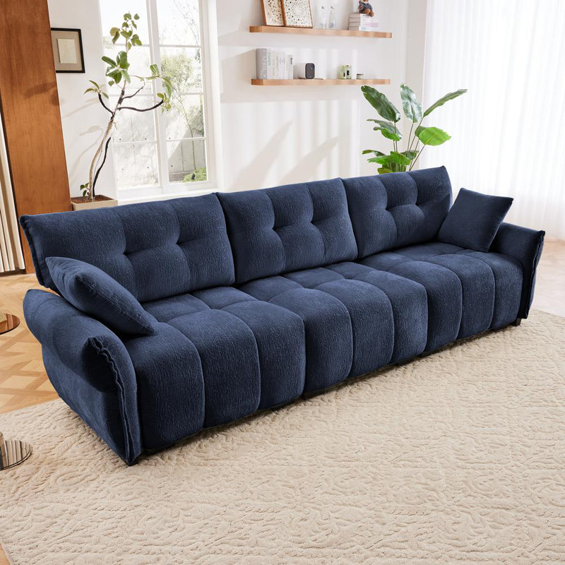 Canapé, canapé rembourré pour salon, bureau, hôtel, 3, H 35,43 po x l 110,23 po x P 33,43 po, Bleu