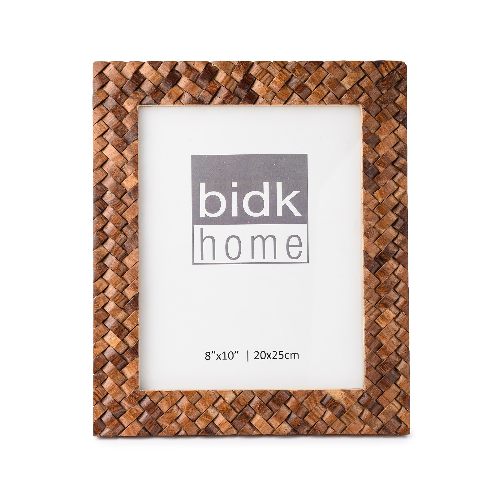 8X10” Criss Cross Wood Picture Frame, 8" W x 10" H