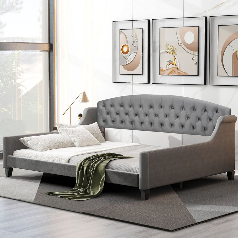 Lit de jour Modern Luxury, Gris, Complet/Double