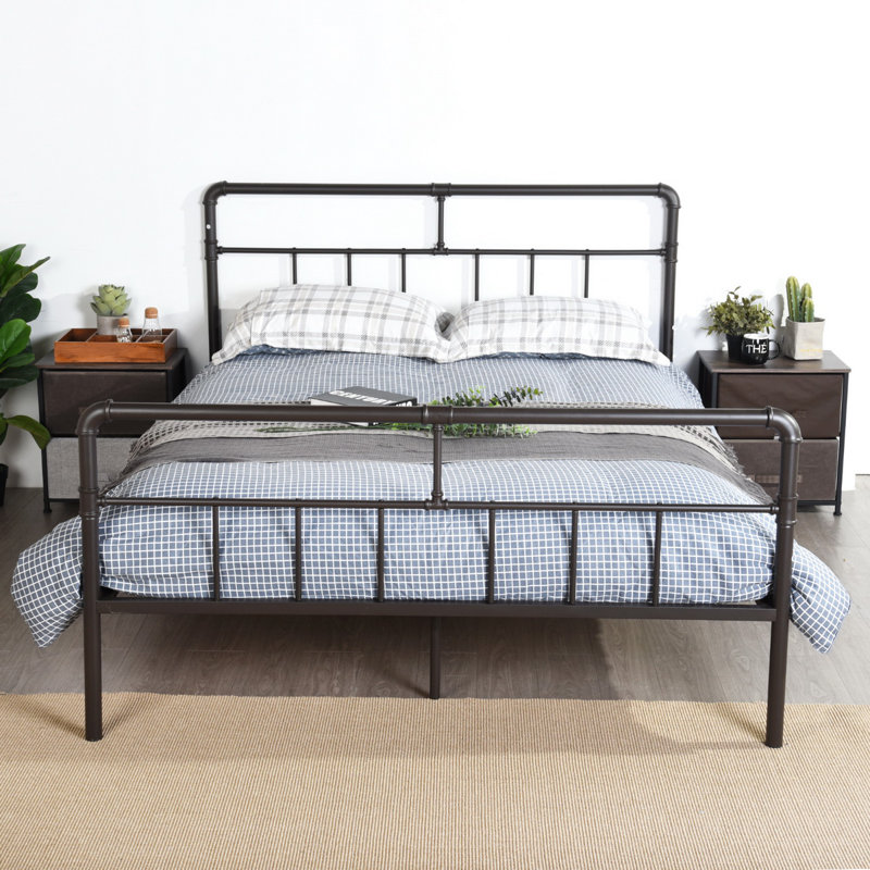 Corona EU Double - 140 X 200 Cm Metal Bed, Coffee