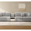 Canapé modulaire de 132,5 po avec accoudoirs de rangement et console centrale pour le salon-128896375