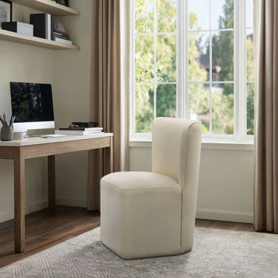 Chaise d'appoint rembourrée avec roulettes Vela