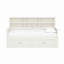Lit simple Brunelle en bois avec 6 tablettes de rangement, 2 tiroirs de rangement et une station de charge-279434066