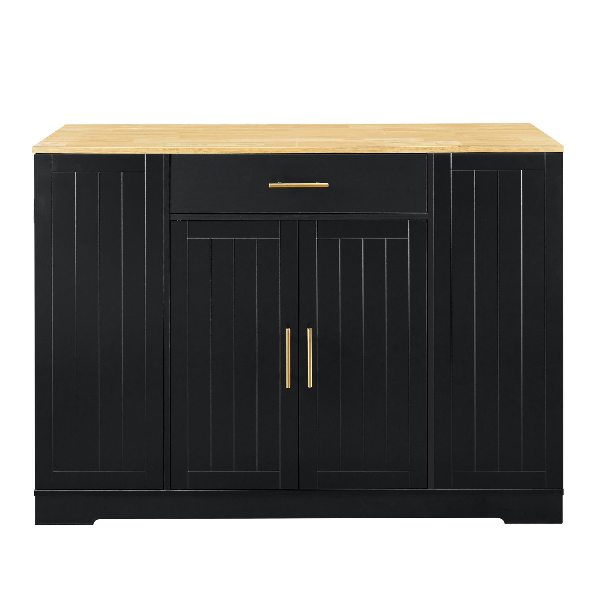 Latitude Run® 53 Inch Large Kitchen Island With Trash Can Storage