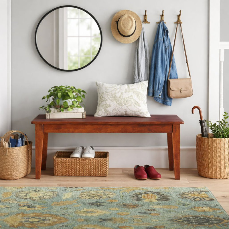 Weldy Solid Wood Bench, Walnut
