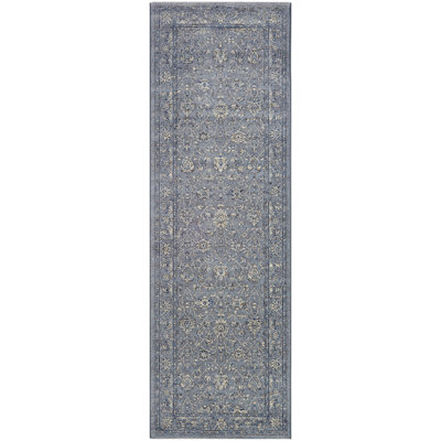 Tapis d'intérieur bleu ardoise Ania