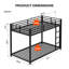Lit superposé simple au-dessus d'un lit bas, structure de lit en acier noir, acier de haute qualité, conception sécuritaire avec rail pleine longueur, assemblage facile, limite supérieure de 350 lb, inférieure inférieure de 500 lb, idéale pour les dortoirs étudiants, fer à repasser