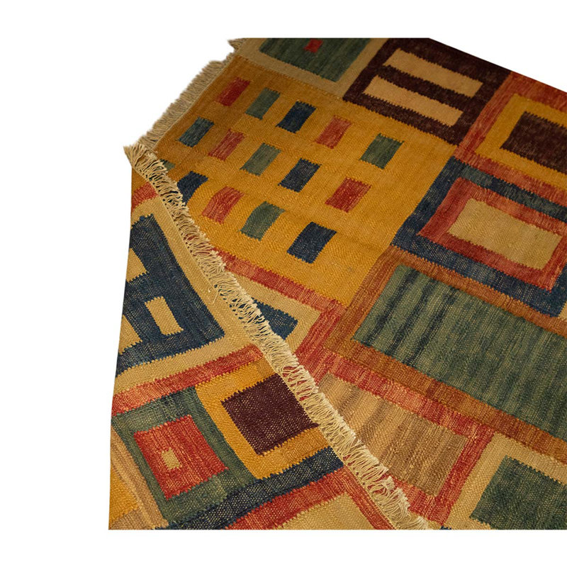 Wool Patchwork Area Rug