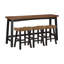 Ensemble de 4 tabourets à hauteur de comptoir, tabourets de table et de comptoir de style transitionnel meubles en bois d'hévéa noir et brun-131679833-131679831-131679828