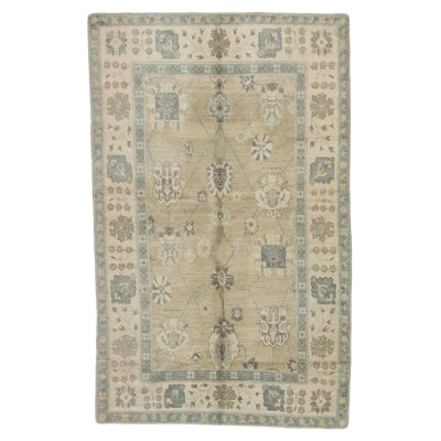 Dorset Wool Floral Area Rug in Blue/Neutral/Taupe