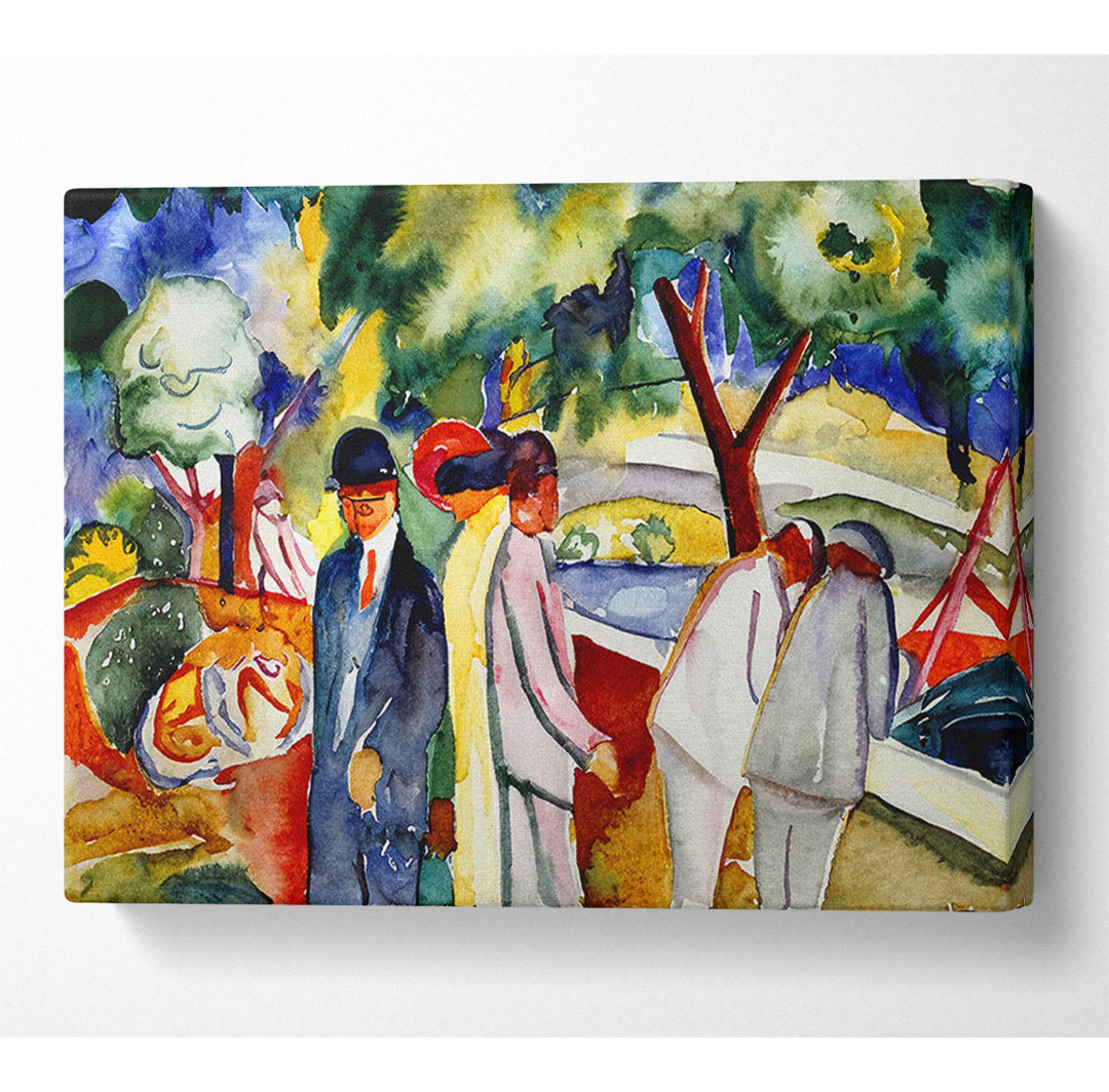 August Macke Großer heller Spaziergang - Kunstdrucke auf Leinwand