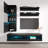 Lomas 63" Modern Floating Wall Mounted Entertainment Center with 16-Color LED Lighting, High Gloss Finish-1737478490