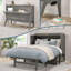Bureau escamotable en bois massif avec matelas 6 po Anuhya et station de charge intégrée-1206513462