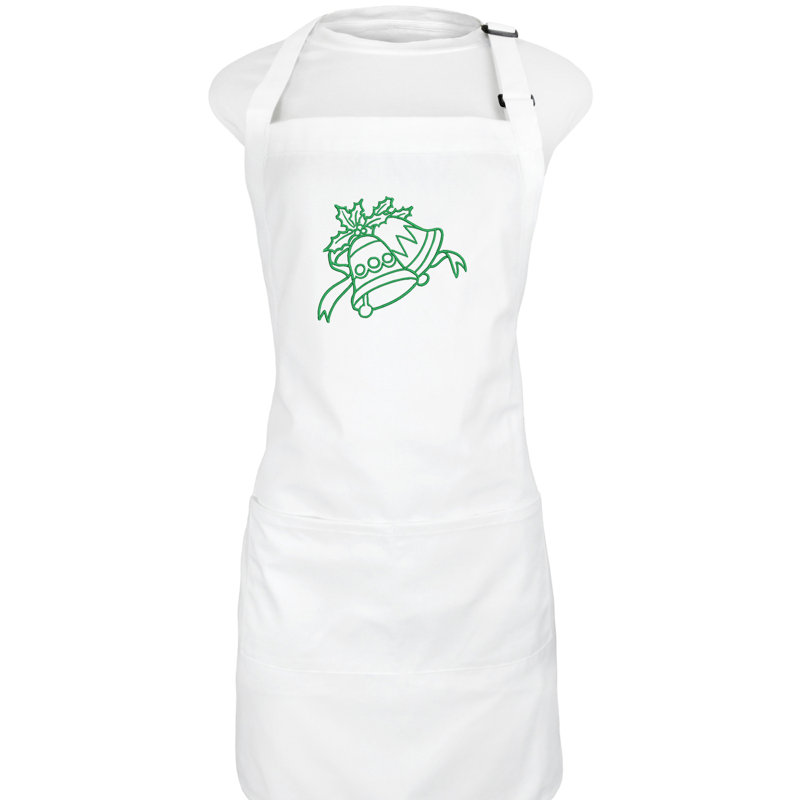 Christmas Solid Color Bib Apron, Green