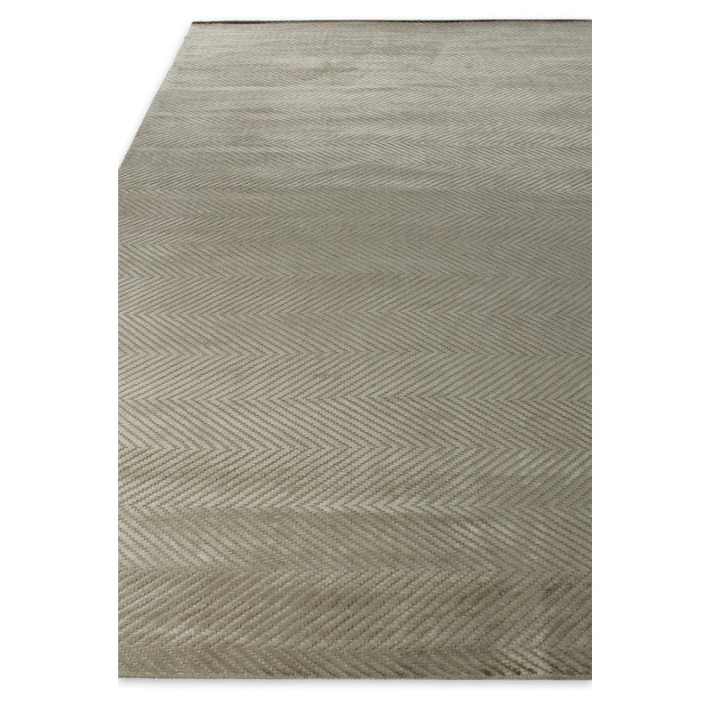 Honeycomb Chevron Area Rug in Khaki, Rectangle 6' x 9'