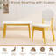 Ensemble de table à manger de 47 po pour 4 personnes, table de cuisine en bois massif avec banc et 2 chaises avec dossier rembourré-62113196-62113203