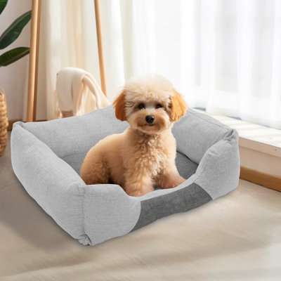 Ehrinn Linen-like Fabric Pet Bed