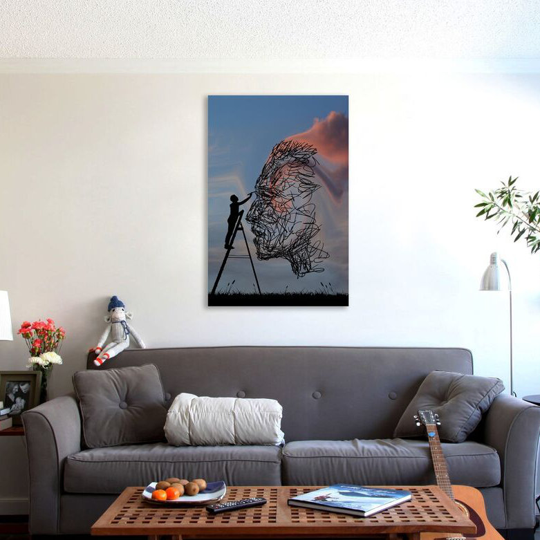 Life Begins With A Beautiful Mind by Dominic Liam - Wrapped Canvas Print, 76cm H x 51cm W x 4cm D