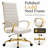 Humairaa Leather Office Chair – Executive Task Chair with Swivel, Adjustable Height & Gold Base for Home Office or Conference Room-325982885