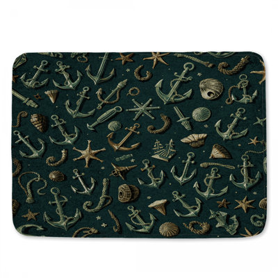 Tapis de bain Nautical Anchors Shells