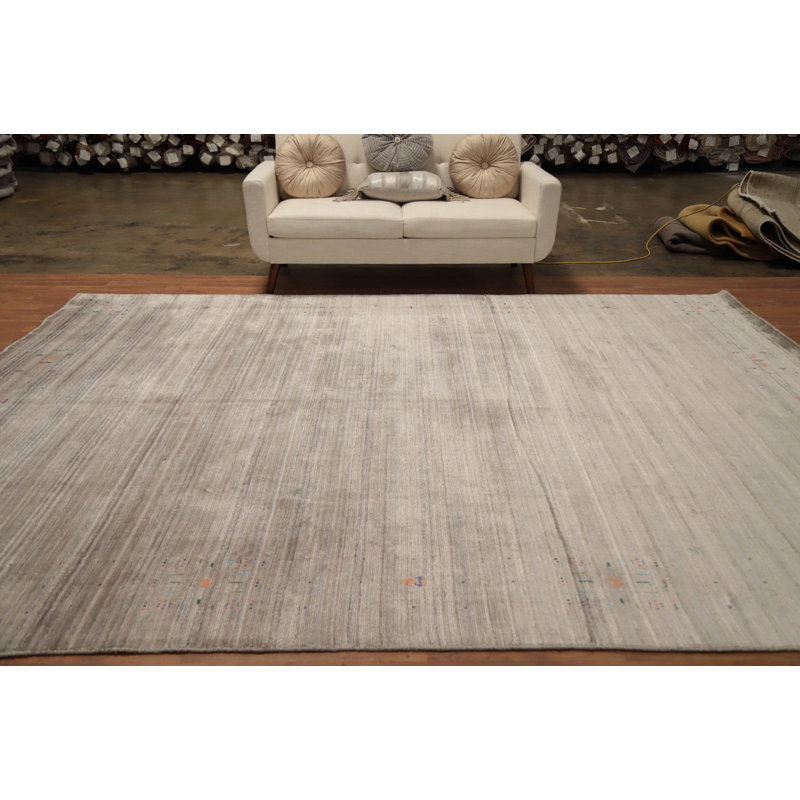 Handmade Silk Gabbeh Style Large Area Rug 9x12