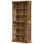 Bibliothèque moderne brune avec motifs élégants, présentoir réglable à 6 niveaux et support de rangement, tablette autoportante de 74,8 po de hauteur avec une capacité de 350 lb pour le salon, la chambre à coucher et le bureau