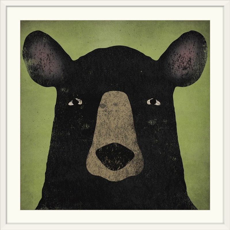 « the black bear » par ryan fowler, impression, H 28 x l 28 po x P 1 po, Cadre blanc
