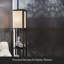 Lampe sur pied moderne avec abat-jour, ampoule DEL et tablettes de présentation - brun Havane