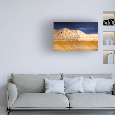 Art mural sur toile tendue - «Badlands Layers» de Mitch Catanzaro pour décoration de salon, de chambre à coucher ou de bureau - 22 x 32