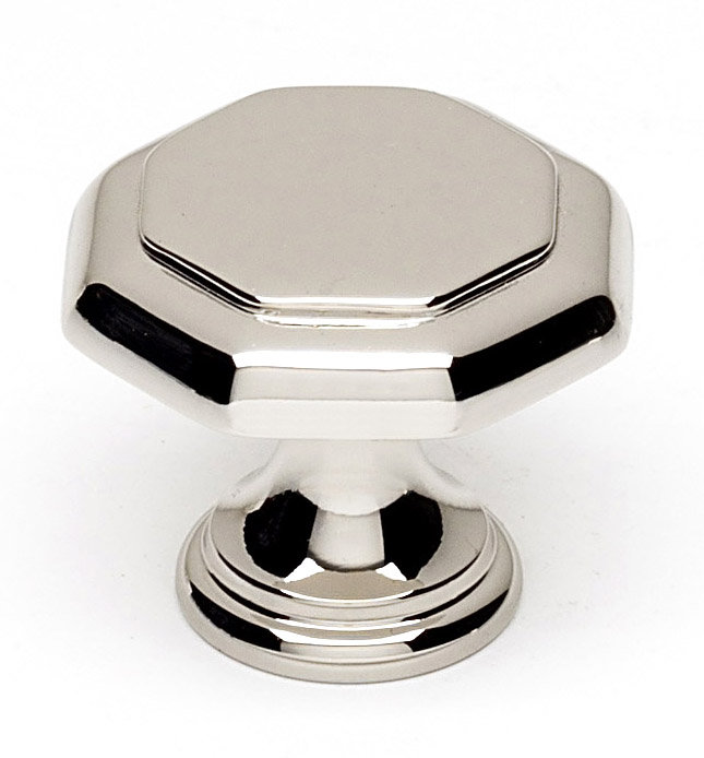 Geometric Geometric Knob, 1" H x 1" W x 0.63" D, Polished Nickel