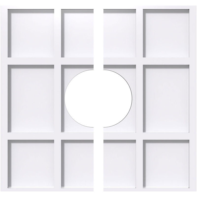 Médaillon de plafond contemporain 24 po x 24 po x P 7 po x P 8 1/4 po x P 1 po Rubik, H 24 po x l 24 po x P 1 po