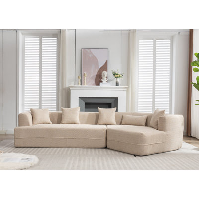 Modern Sofa[VIDEO PROVIDED][ New And Upgraded Extended Edition]Modular Sofa , Modern Minimalist Style Sofa,  Upholstered ,  Free Combination, Round Fiber Fabric, Anti-Wrinkle Fabric,Dimension Extension,