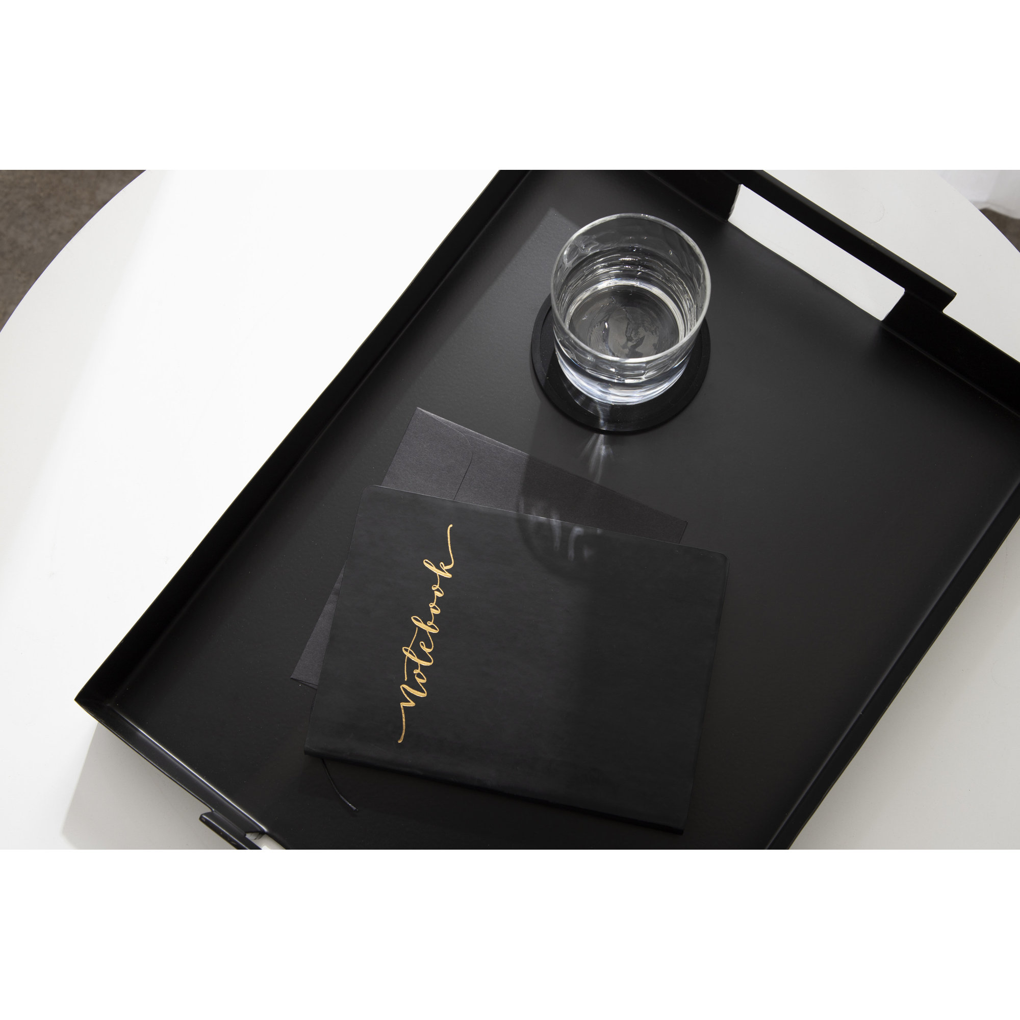 Zenia Metal Tray - Set of 1, Black