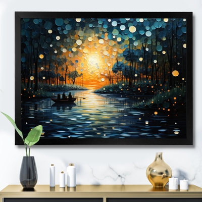 " Pointillism River At Sunrise "