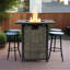 Foyer de table au gaz propane 28 ", foyer carré en acier de 50000 BTU pour terrasse de jardin - Noir