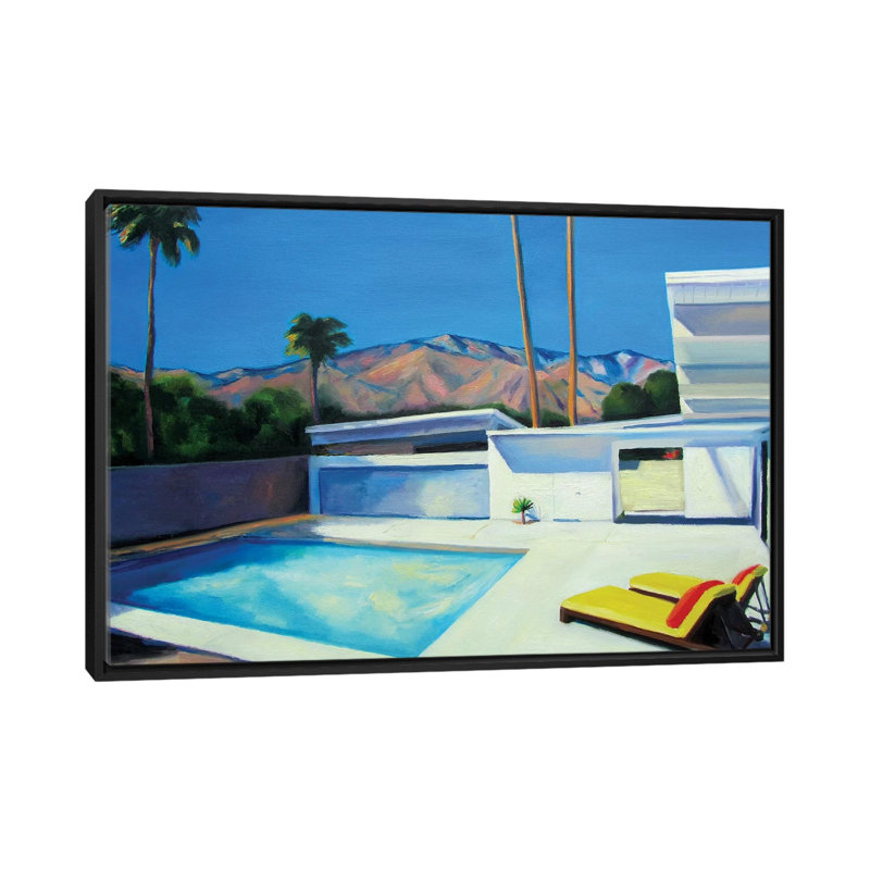 By The Pool, 45.72 cm H x 66.04 cm W x 4.445 cm D, Black