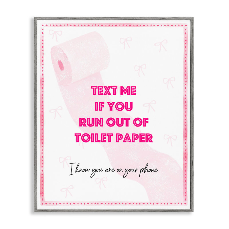 Texte rose pour papier de toilette, estampe numérique, design par Ziwei Li, H 20 po x l 16 po, Estampe numérique Farmhouse
