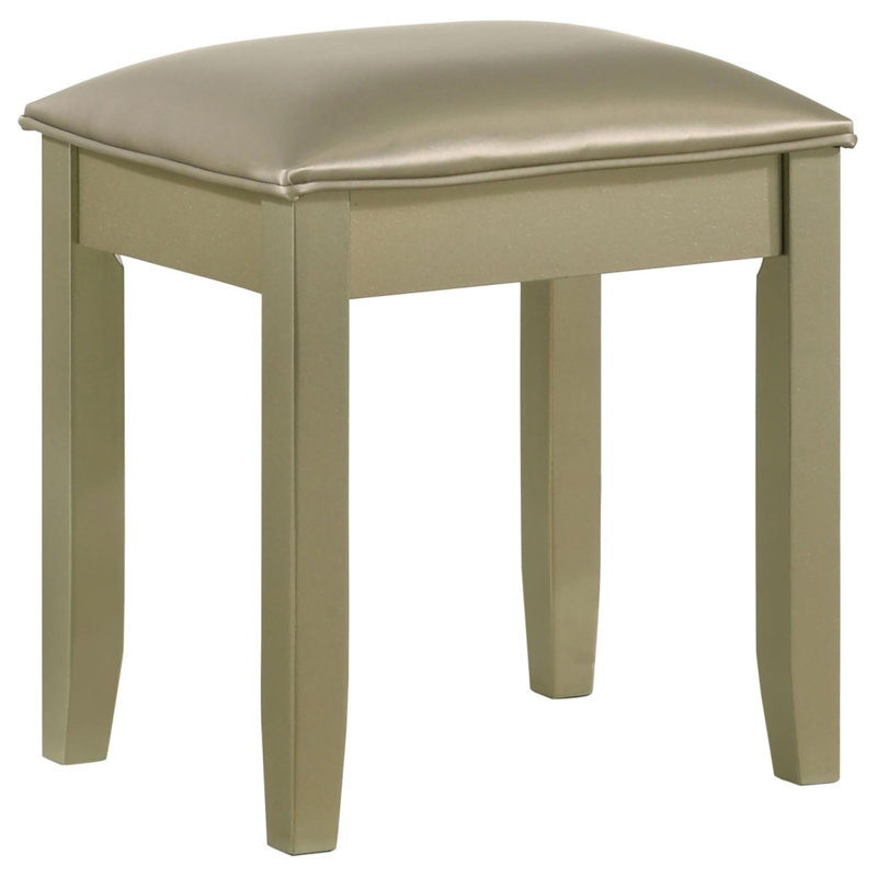 Tabouret de coiffeuse avec siège rembourré, Doré