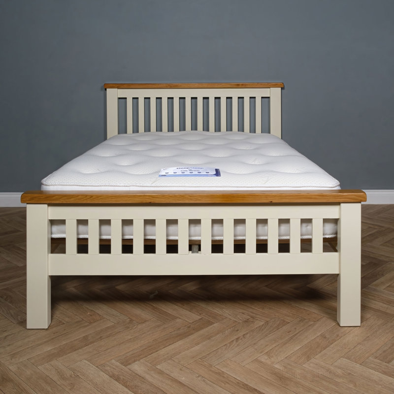 Westow Oak 5Ft Kingsize Oak Bed Frame, Brown/Cream, Kingsize (5')