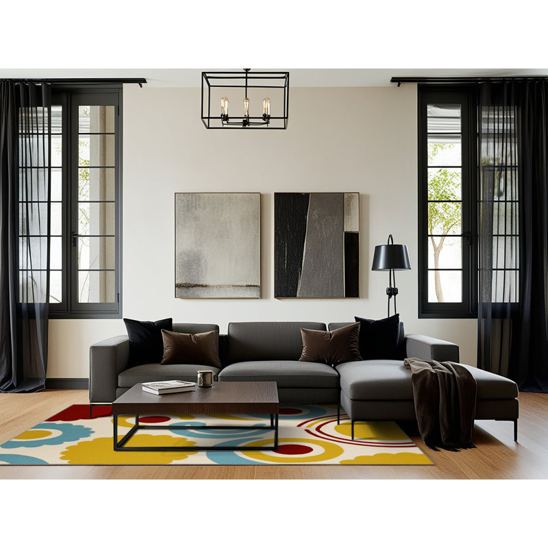 Jazzy Line Rug, Rectangle 6' x 9'