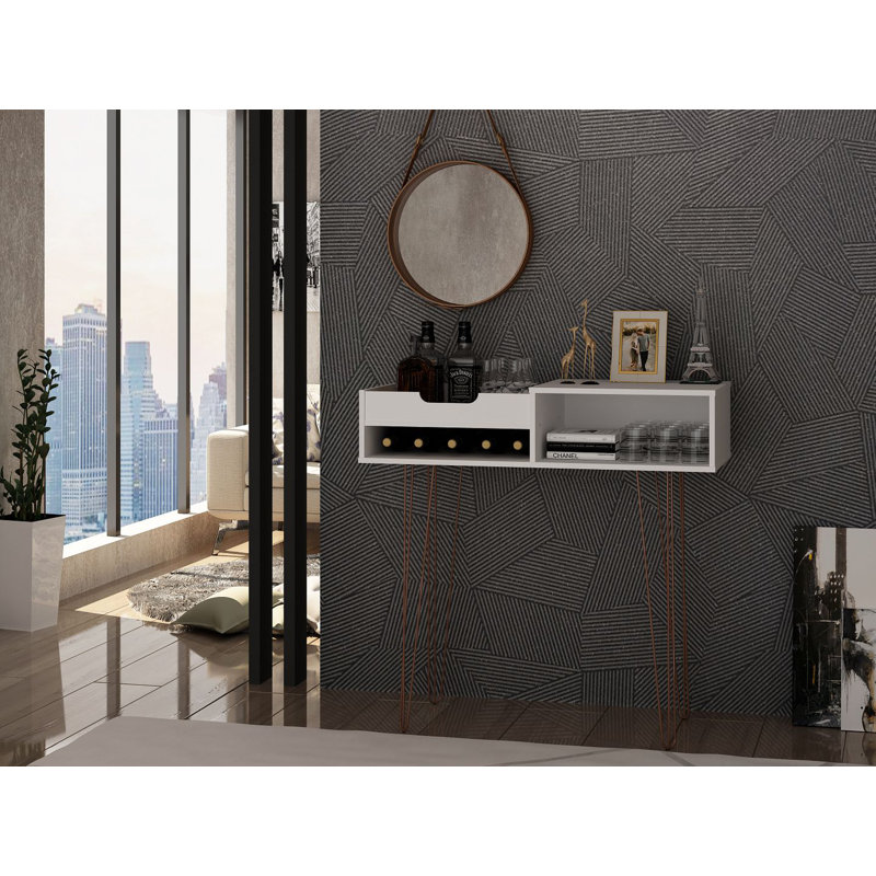 Rockefeller 39" Console Table, White, Brown