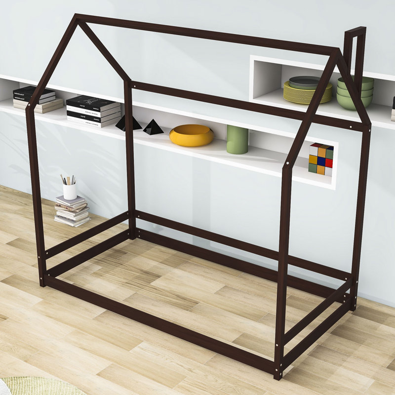 Etan House Wooden Platform Bed, Espresso, Twin