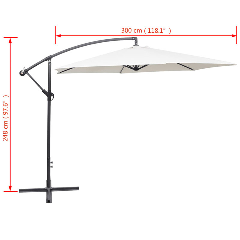 Riya 300cm Cantilever Parasol, White