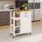 Small Rolling Portable Dining Serving Utility Kitchen Island Cart On Wheels With Trash Can Storage Cabinet For 10 Gallon Garbage Bin