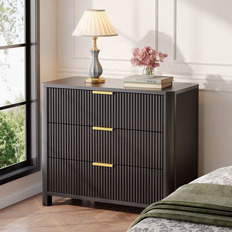 Oversized Nightstand with 3 Drawers