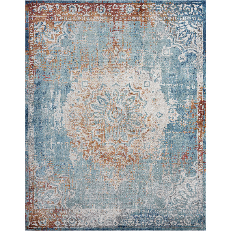 Tapis bleu Deundre, Rectangle 5 pi x 8 pi