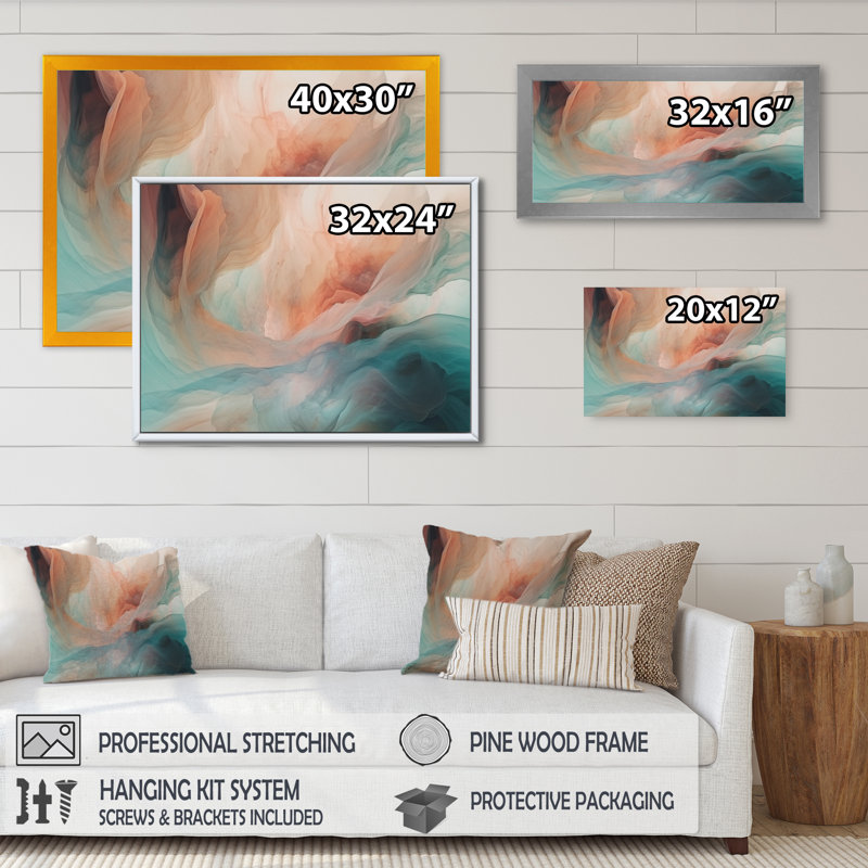 Orange, bleu, danse, couleurs III - impression, Cadre d'angle fermé noir, H 12 po x l 20 po x P 1 po