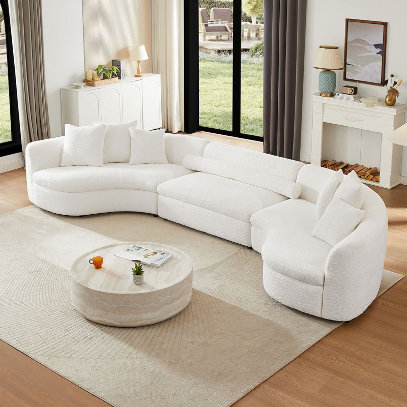 Upholstered Curved Sectional Symmetrical