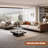 Khaki Genuine Leather Modular Sofa cushion couch-109304992-109304993-109304995
