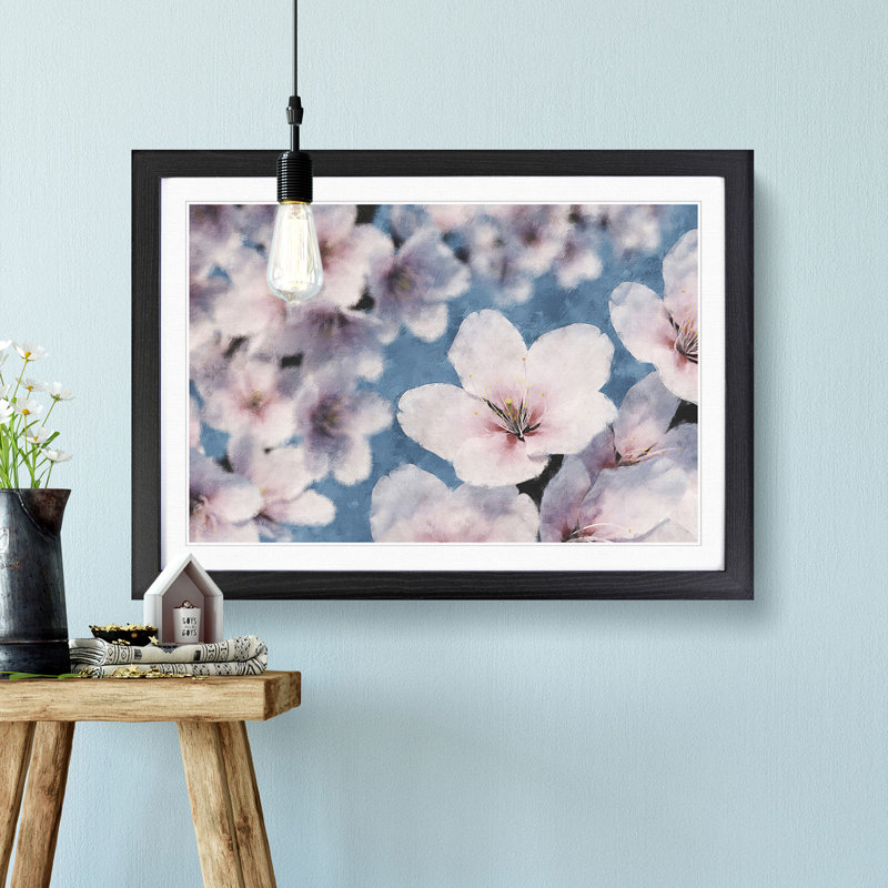 Cherry Blossom Tree in Spring - Picture Frame Graphic Art Print, Black Framed, 33cm H x 45cm W x 2cm D